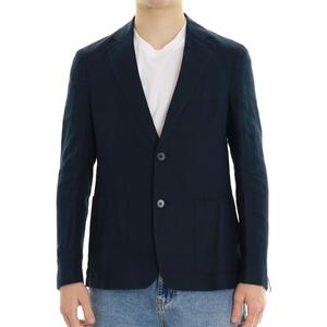GIACCA IN LINO BLU